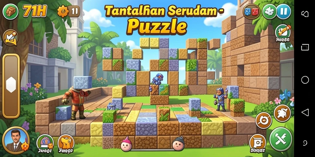 Tampilan gameplay puzzle seru di 71H dengan tantangan menarik.