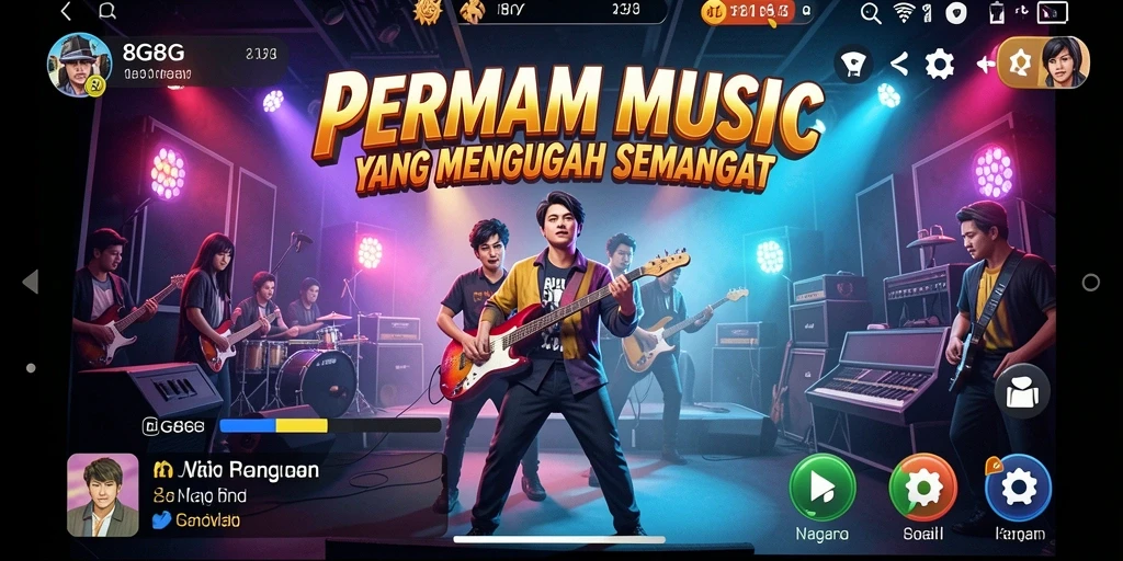 Screenshot gameplay 8G8G menampilkan berbagai lagu menarik.