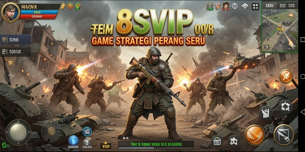 Tampilan strategis pertempuran dalam game SLG 8SVIP.