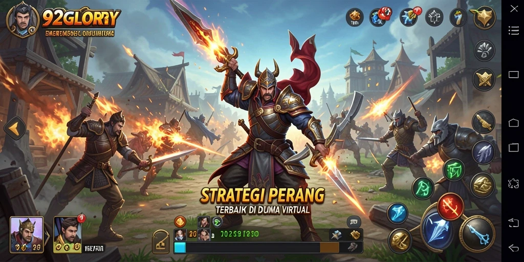 Screenshot gameplay <strong>92GLORY</strong> menampilkan aksi pertempuran yang mendebarkan.
