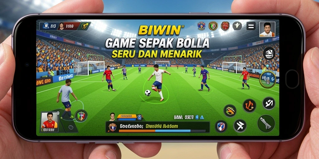 Tampilan menakjubkan dari gameplay sepak bola yang seru.