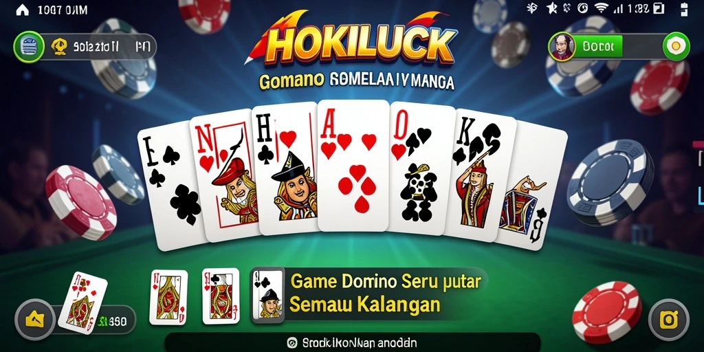 Tampilan menarik dari gameplay HOKILUCK yang penuh strategi Domino.