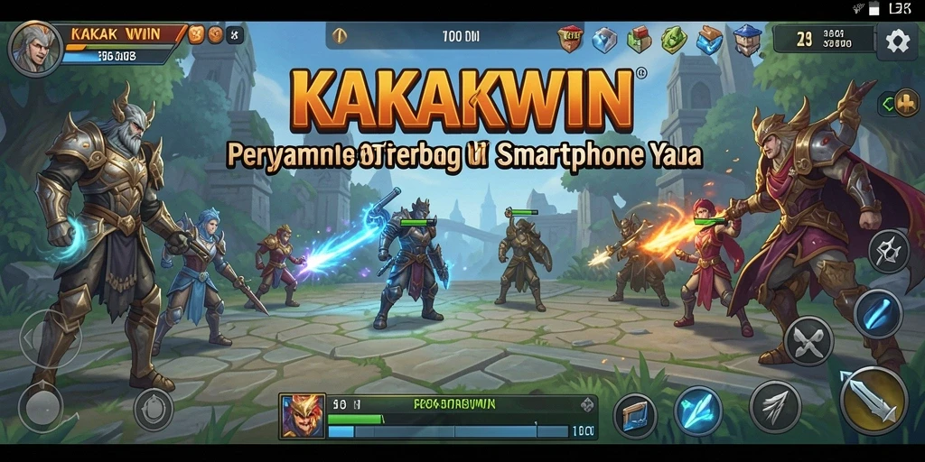 Screenshot gameplay KAKAKWIN menunjukkan pertempuran strategis yang intens.
