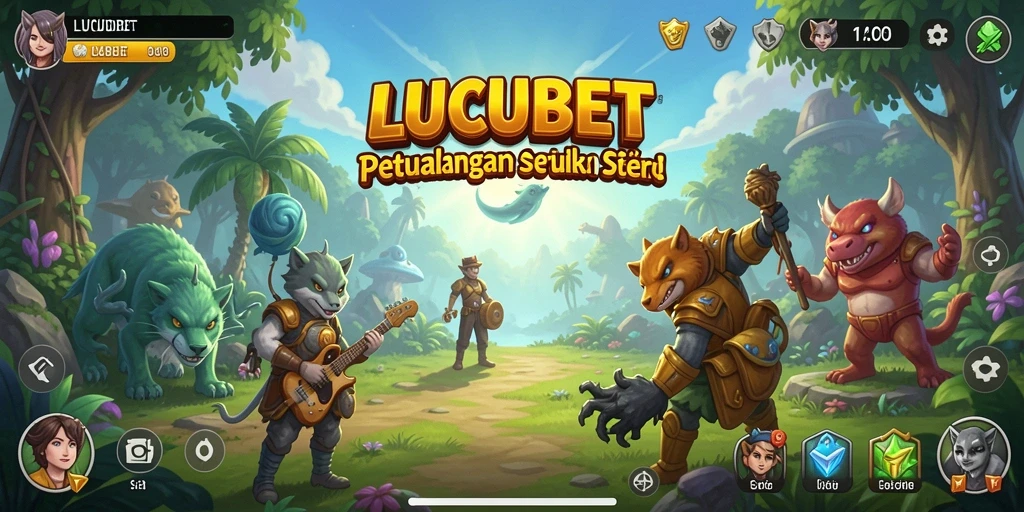 Tampilan gameplay seru LUCUBET dengan lingkungan petualangan yang menakjubkan.