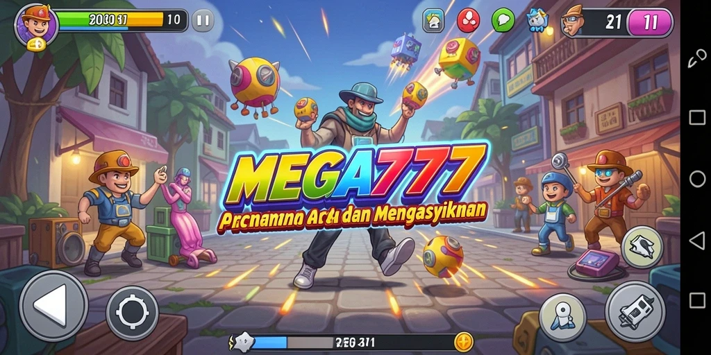 Tangkapan layar utama menunjukkan aksi seru dalam gameplay Arcade.