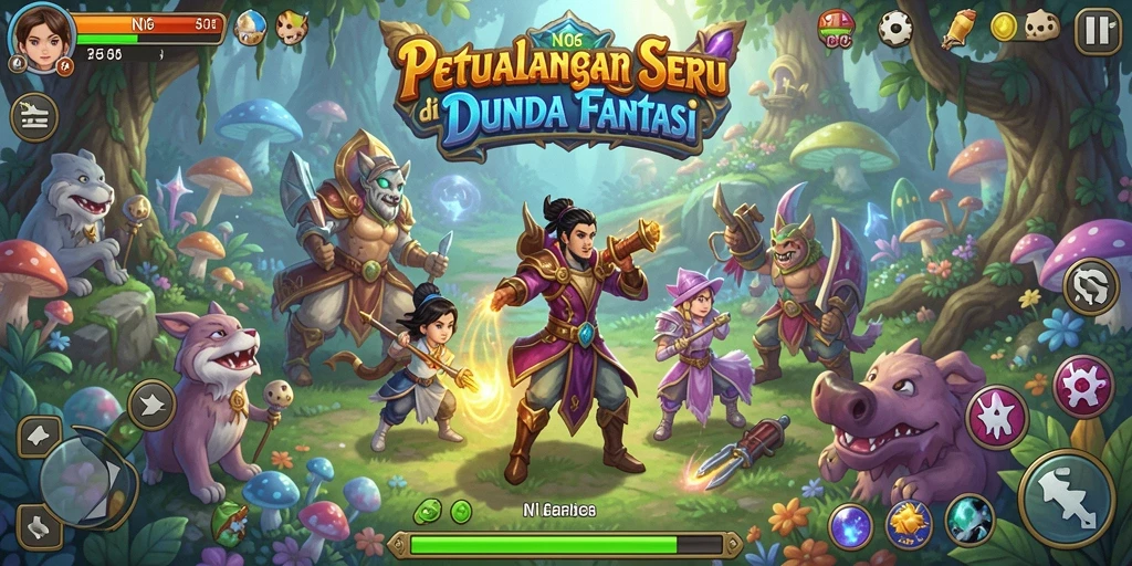 Screenshot N06 menampilkan aksi seru dalam pertempuran RPG.