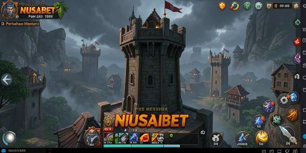 Tampilan gameplay seru NUSABET dalam aksi Tower Defense.