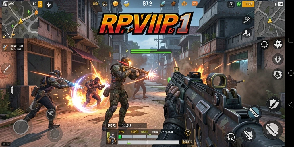 Gameplay mendebarkan dengan aksi tembak-menembak yang intens di RPVIP1.