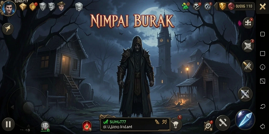 Screenshot gameplay dari SUHU777 yang menunjukkan suasana Horror yang mencekam.